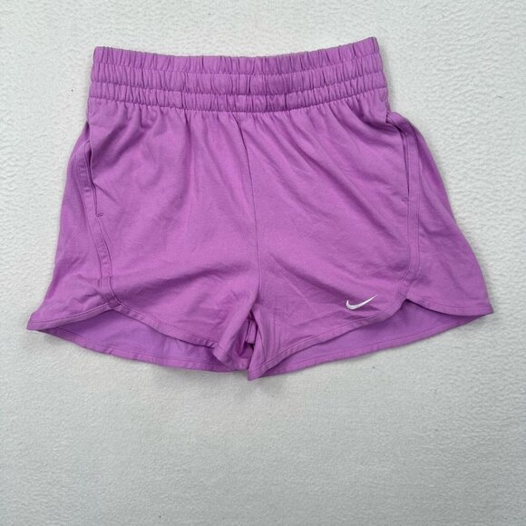 Nike Dri-Fit Breezy High Waisted Youth Girls Shorts, Size Medium Purple - Picture 1 of 7